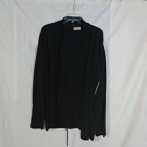 I.E. Open Belted  Long Sleeve Cardigan Sweater  Sz XL Black NWT